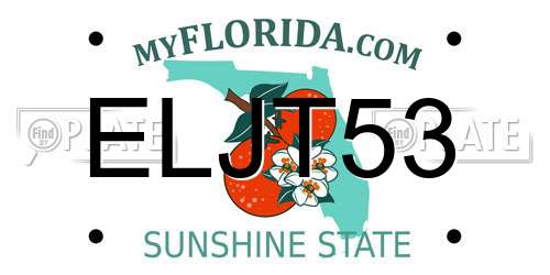 ELJT53 Florida License Plate