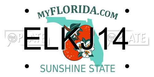 ELKJ14 Florida License Plate