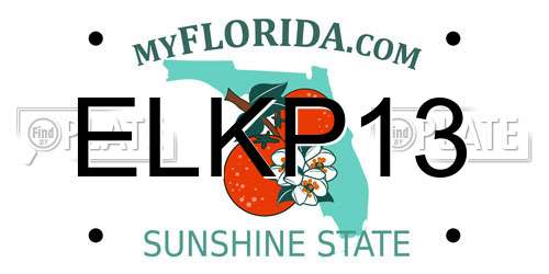 ELKP13 Florida License Plate