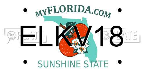 ELKV18 Florida License Plate