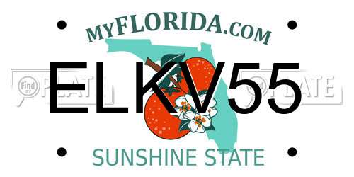 ELKV55 Florida License Plate