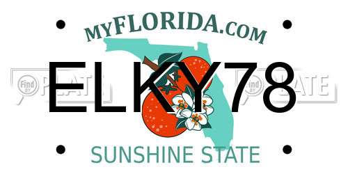 ELKY78 Florida License Plate