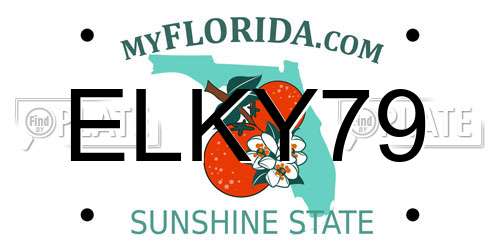 ELKY79 Florida License Plate