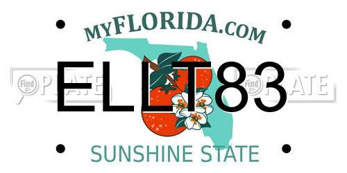 ELLT83 Florida License Plate