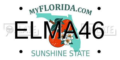 ELMA46 Florida License Plate