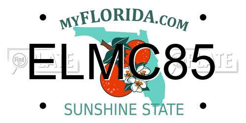 ELMC85 Florida License Plate