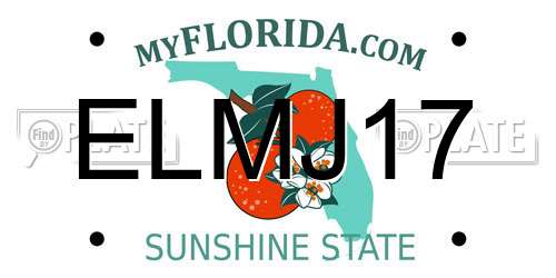 ELMJ17 Florida License Plate