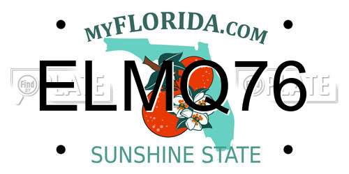 ELMQ76 Florida License Plate