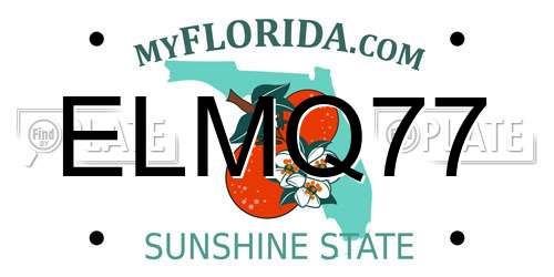 ELMQ77 Florida License Plate