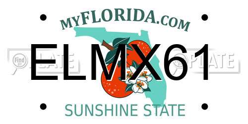 ELMX61 Florida License Plate