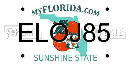 ELOJ85 Florida License Plate