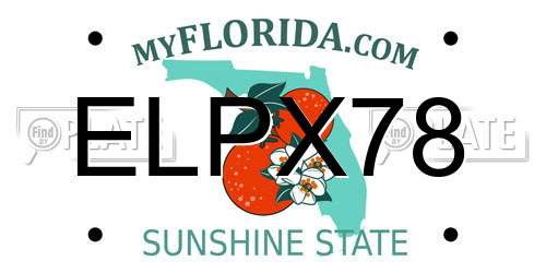 ELPX78 Florida License Plate