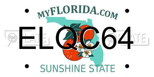 ELQC64 Florida License Plate