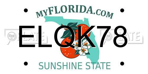 ELQK78 Florida License Plate