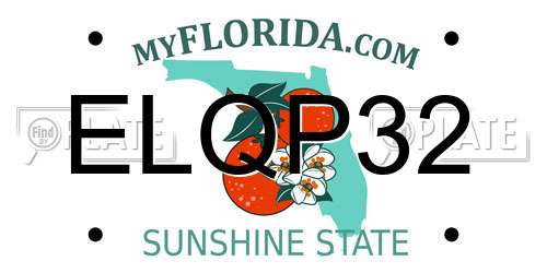ELQP32 Florida License Plate