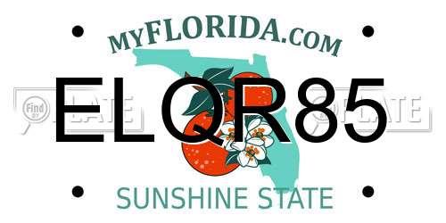 ELQR85 Florida License Plate