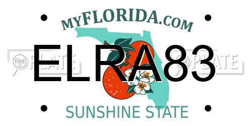 ELRA83 Florida License Plate