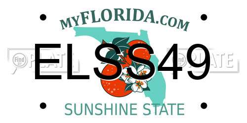 ELSS49 Florida License Plate