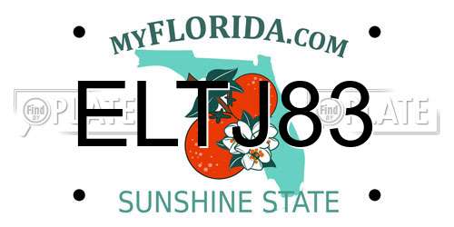 ELTJ83 Florida License Plate