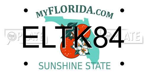 ELTK84 Florida License Plate