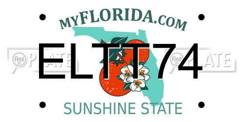 ELTT74 Florida License Plate