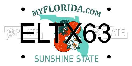 ELTX63 Florida License Plate