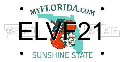 ELVF21 Florida License Plate