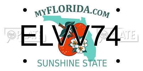 ELVV74 Florida License Plate