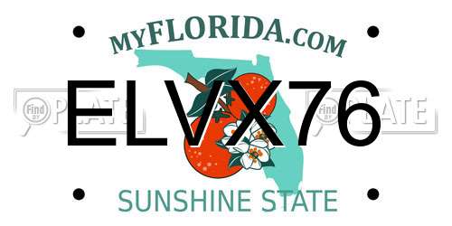ELVX76 Florida License Plate