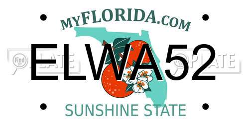 ELWA52 Florida License Plate