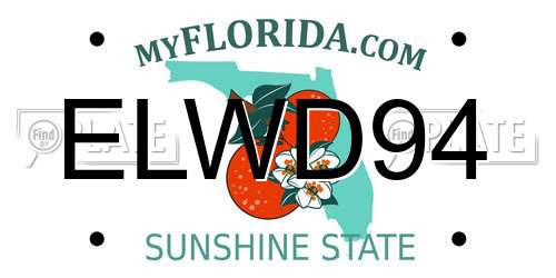 ELWD94 Florida License Plate