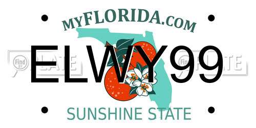 ELWY99 Florida License Plate