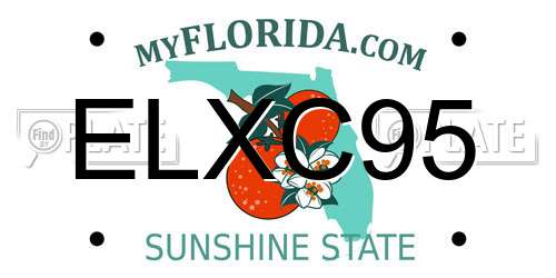 ELXC95 Florida License Plate