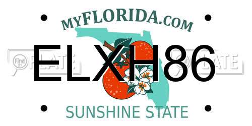 ELXH86 Florida License Plate