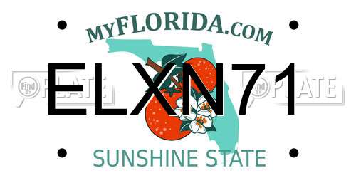 ELXN71 Florida License Plate