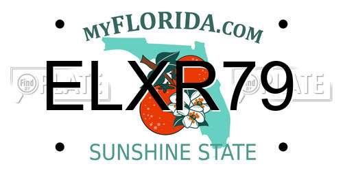 ELXR79 Florida License Plate