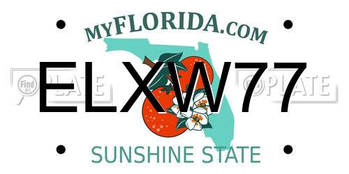 ELXW77 Florida License Plate