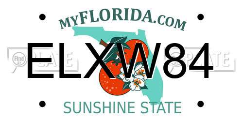ELXW84 Florida License Plate