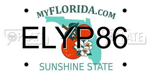 ELYP86 Florida License Plate