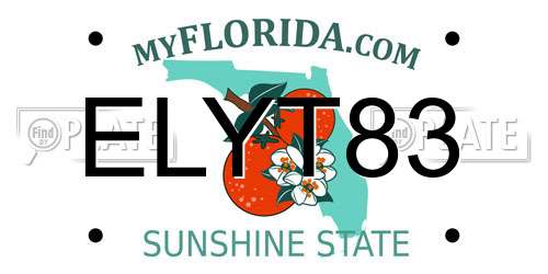 ELYT83 Florida License Plate