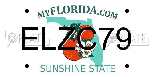 ELZC79 Florida License Plate