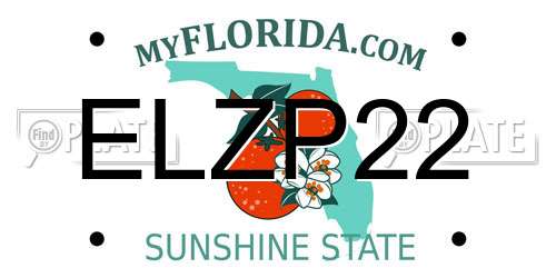 ELZP22 Florida License Plate