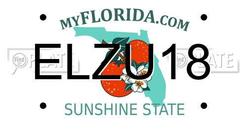 ELZU18 Florida License Plate