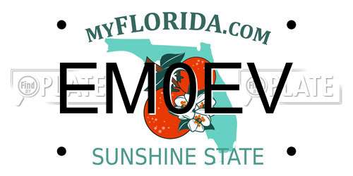 EM0EV Florida License Plate