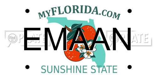 EMAAN Florida License Plate
