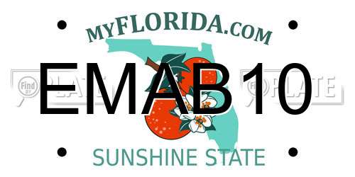EMAB10 Florida License Plate