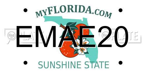 EMAE20 Florida License Plate