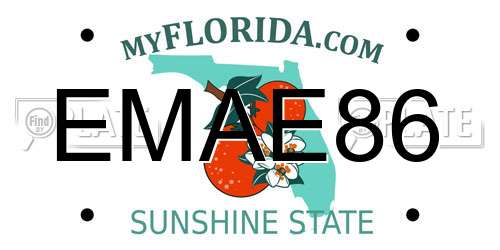 EMAE86 Florida License Plate