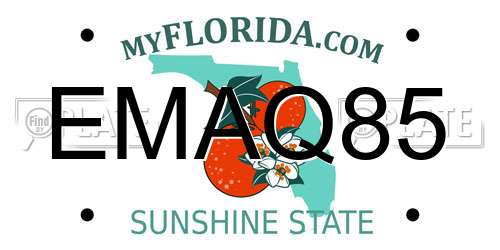 EMAQ85 Florida License Plate