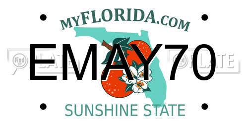 EMAY70 Florida License Plate